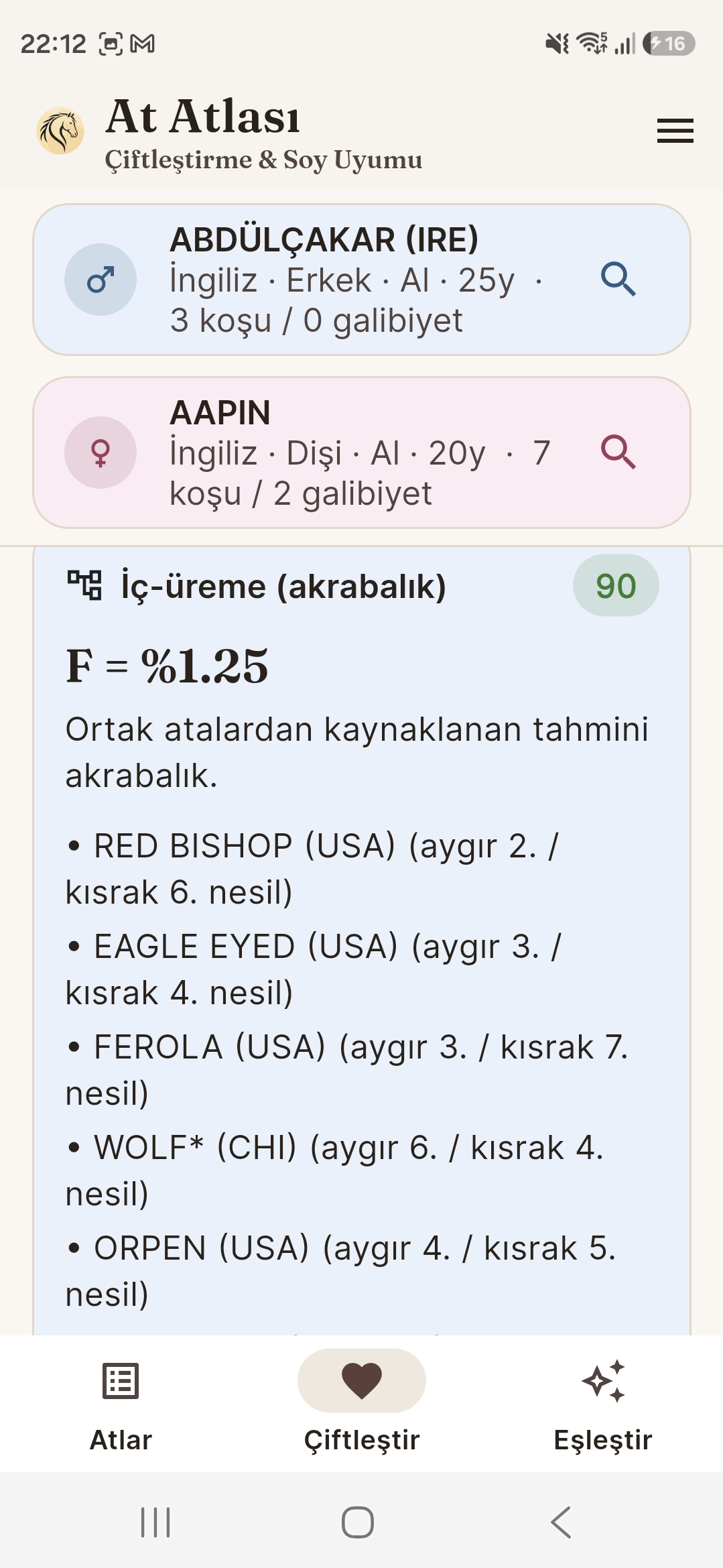 İç-üreme akrabalık ekranı